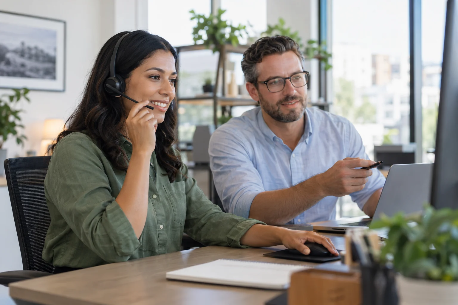 Customer service specialists coordinating calls and follow-up